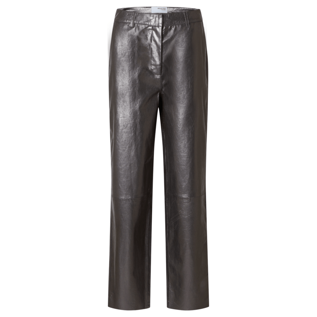 Selected Femme Cora Pants Online SHoppen Louen Rotterdam Silver Leather Pants 