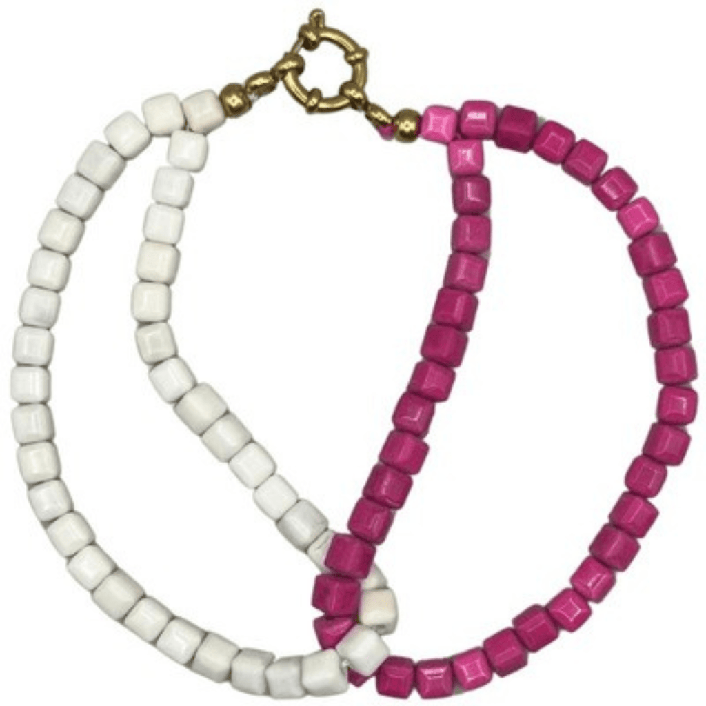 Bonnie Studio ketting duo roze wit